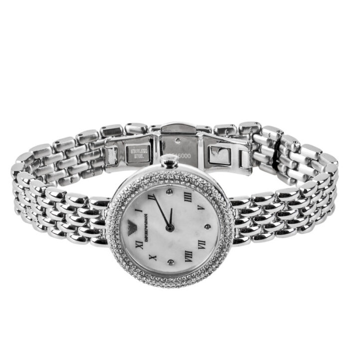 Emporio Armani Rosa Quartz White Dial Silver Steel Strap Watch For Women - AR11354 - Image 8